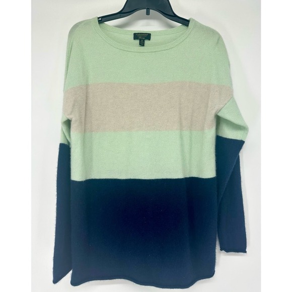 Charter club color block pullover cashemere sweater Size M - Picture 1 of 5